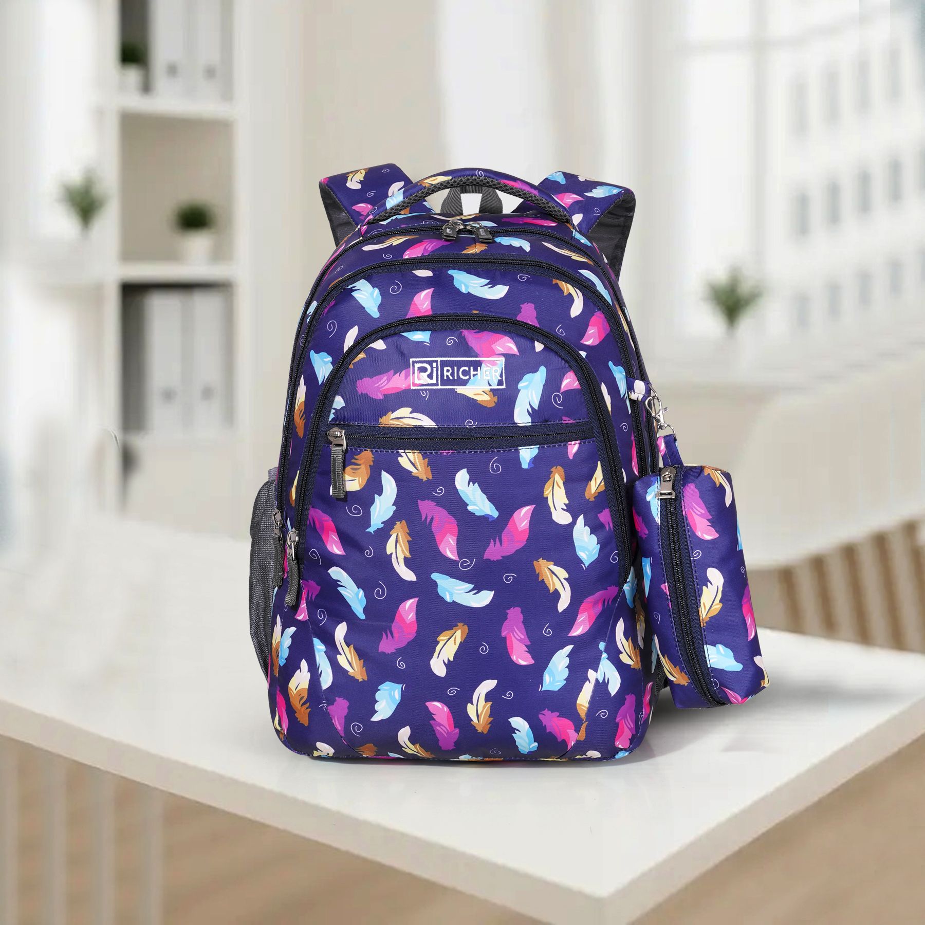School Backpack for Girls Three Compartments, Side Pockets and Light Weight with Waterproof School Bag-image-18