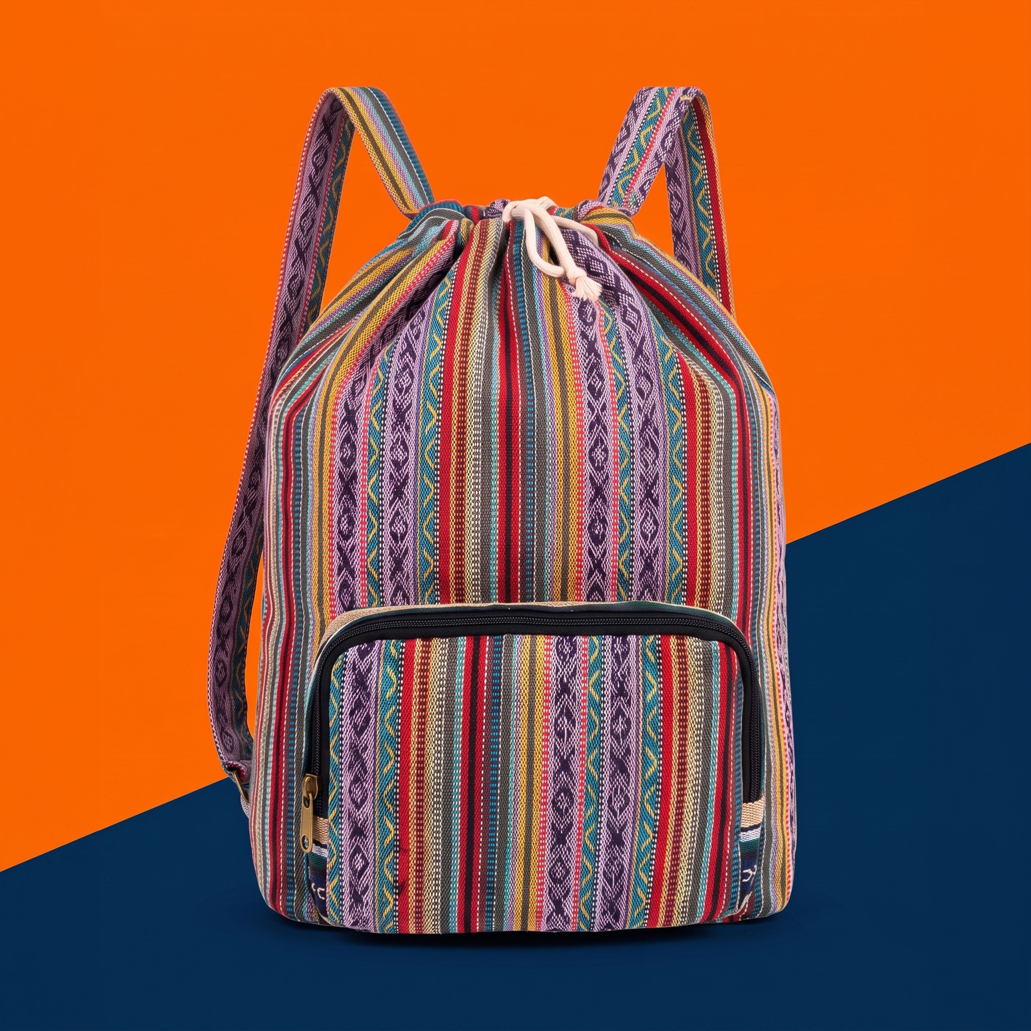 Handwoven Hemp Backpack Drawstring Boho Sling Bag Unisex Gym Travel Eco 20kg Backpack-image-31