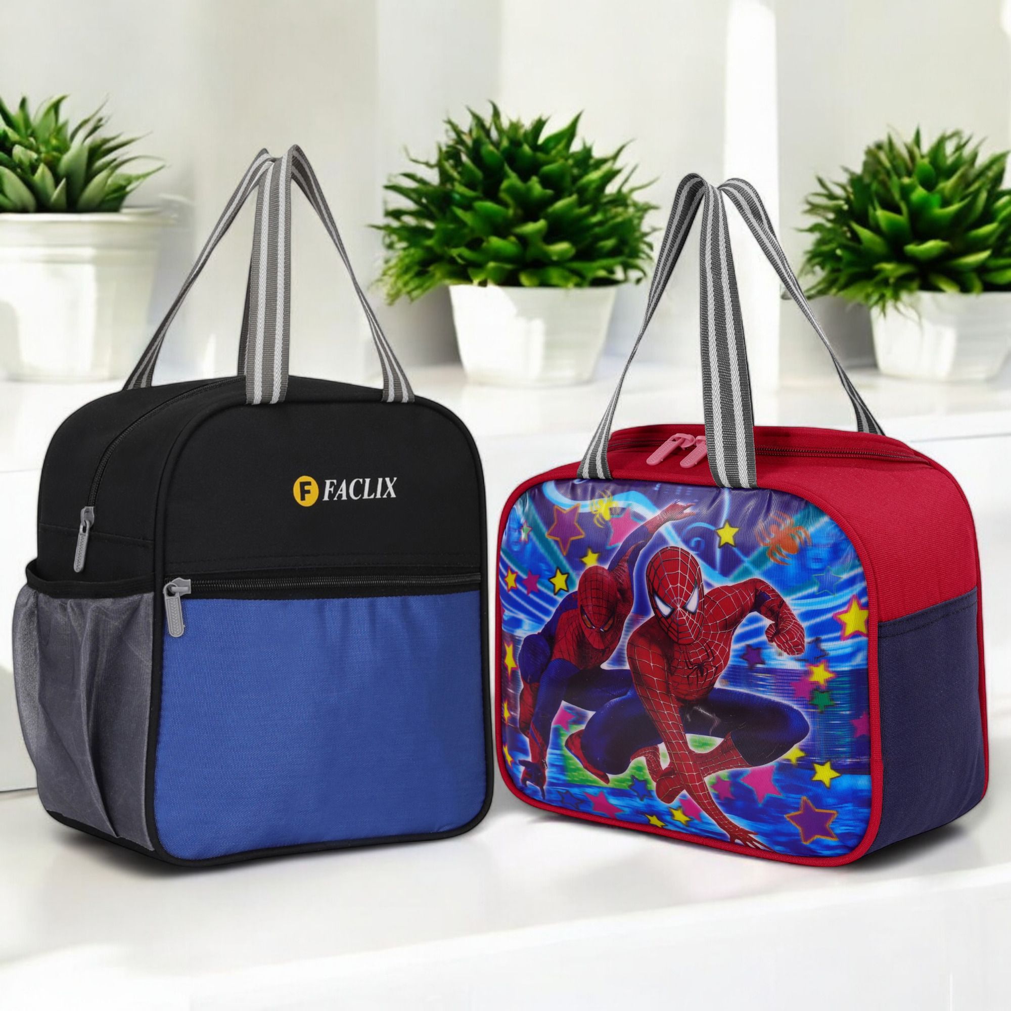 Lunch bag Medium Size Combo(Pack of 2) for both Men and Women for Office ,School Waterproof Lunch Bag-image-47