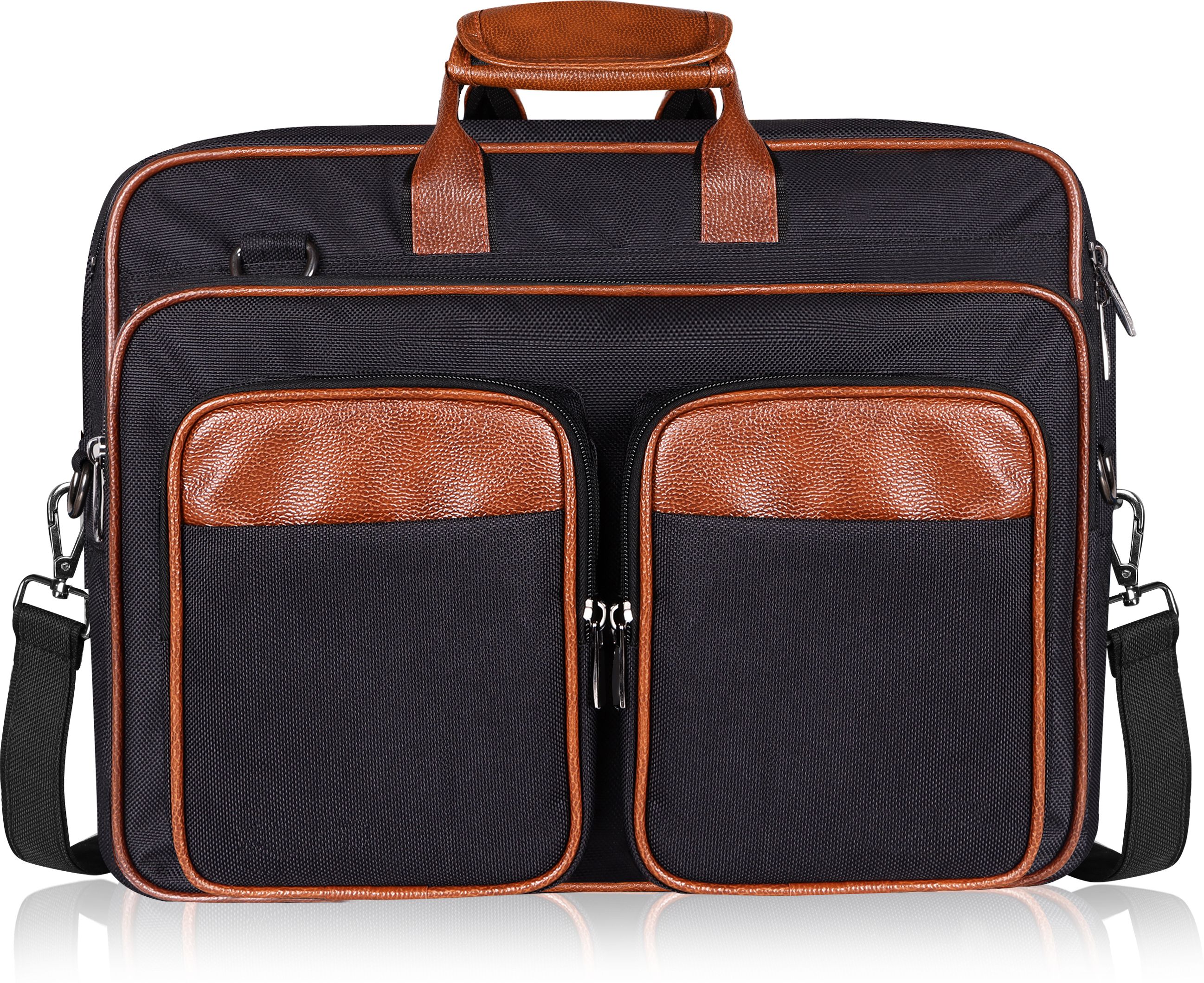 aaurubis enterprise Black & Tan Color Faux Leather 28L Messenger Bag For Men BG100 Waterproof Messenger Bag-picture-28