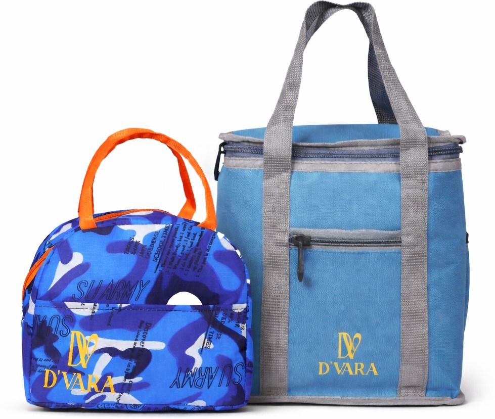 D’VARA Lunch Bag Combo Set of 2 – Blue Waterproof Lunch Bag