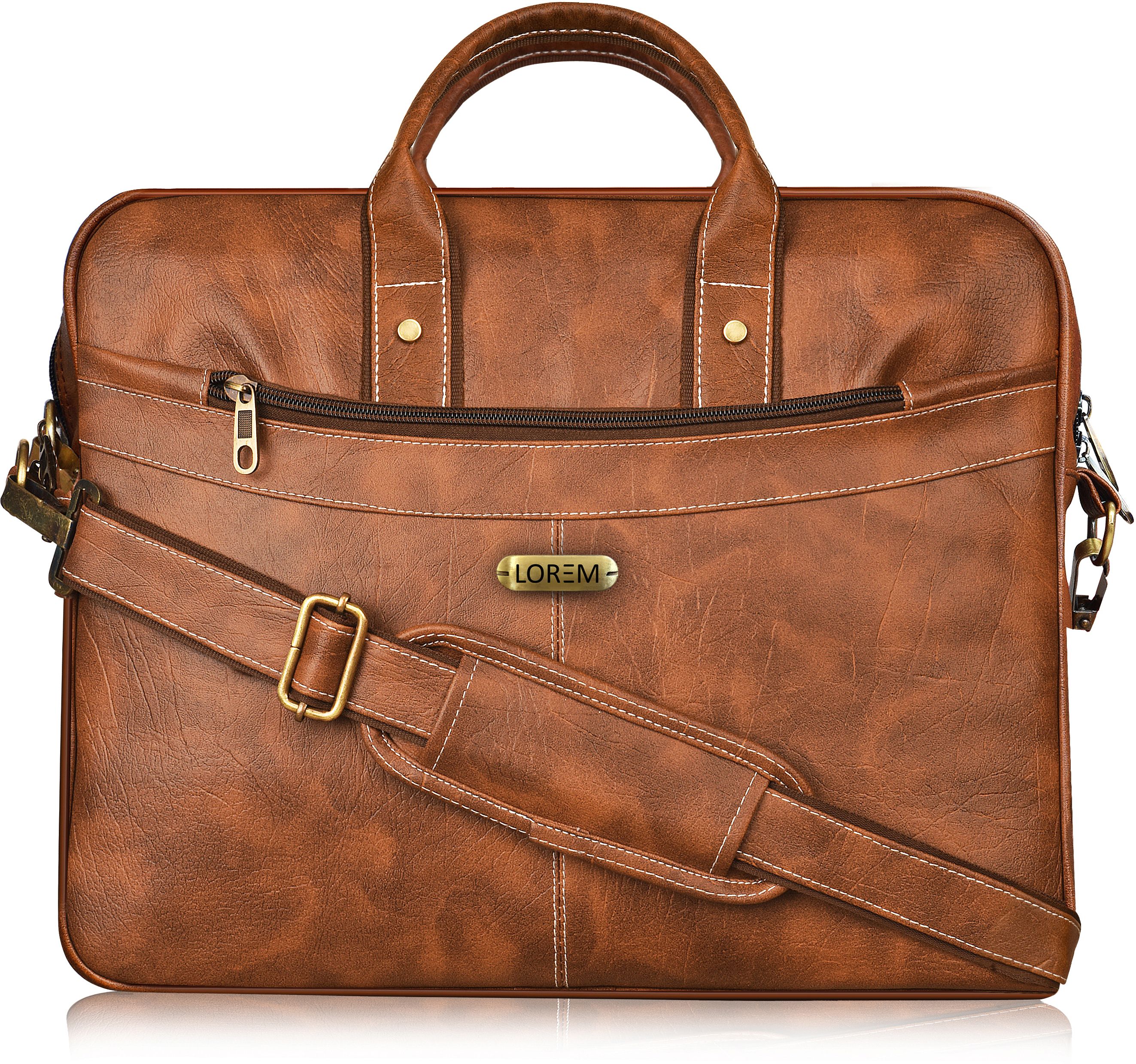 aaurubis enterprise Tan Color Faux Leather 10L Office Laptop Bag For Men & Women BG14 Waterproof Messenger Bag-picture-12