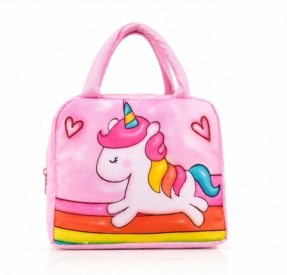 Pink Unicorn Insulated Lunch Bag for Kids Thermal Tiffin Bag Waterproof Lunch Bag-image-28