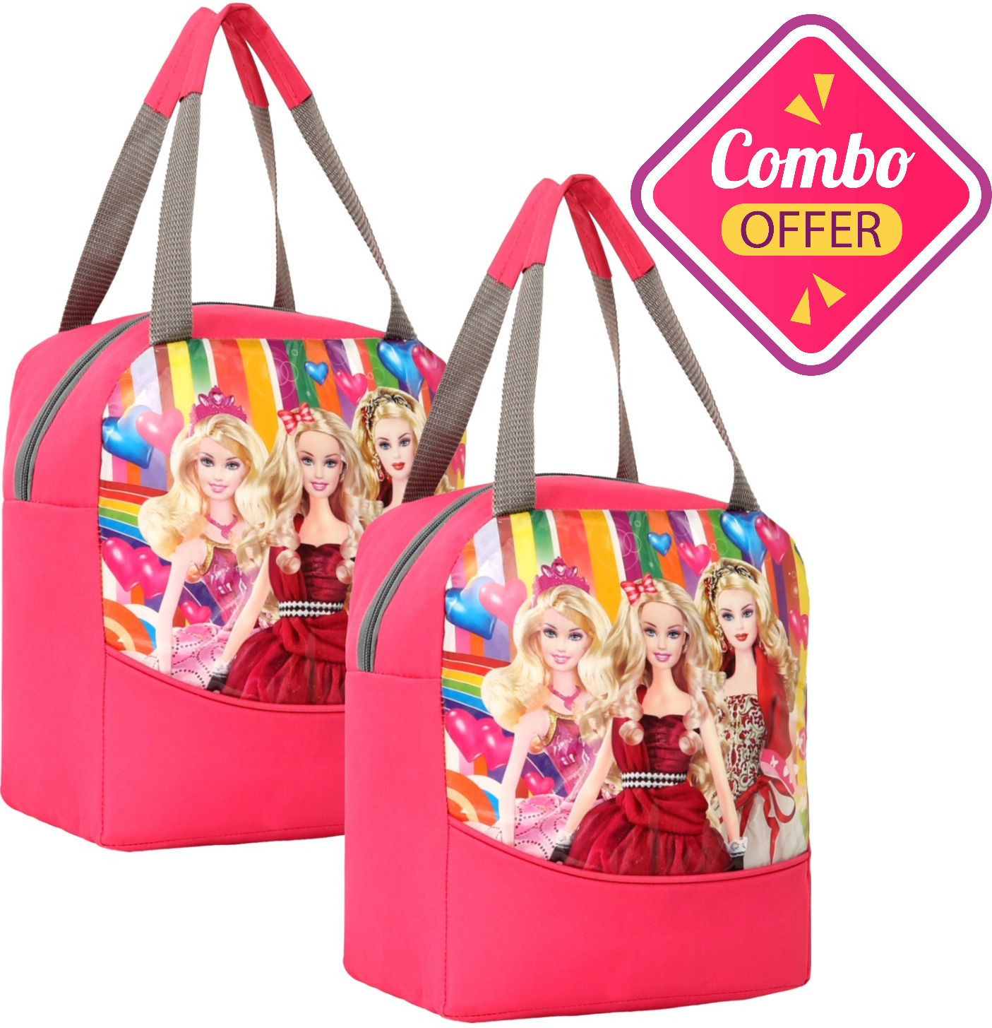 barbie 2pc COMBO Lunch Bag for school and picnic(Red, 10L) Waterproof Lunch Bag-image-41