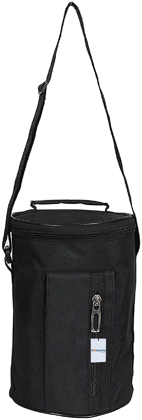 Rexine Lunch Box Cover with 3 Comparment Space Size 15 x 15 x 22 (Black) Lunch Bag-image-34
