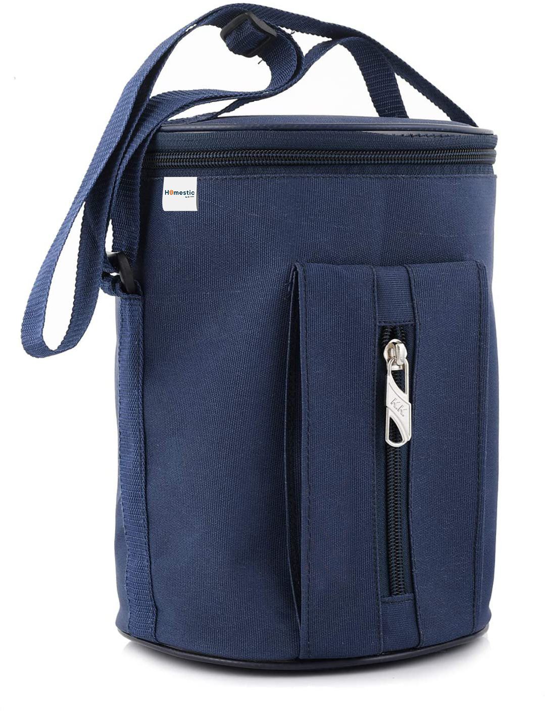 Canvas Lunch Bag with 3 Comparment Space (Blue) Lunch Bag