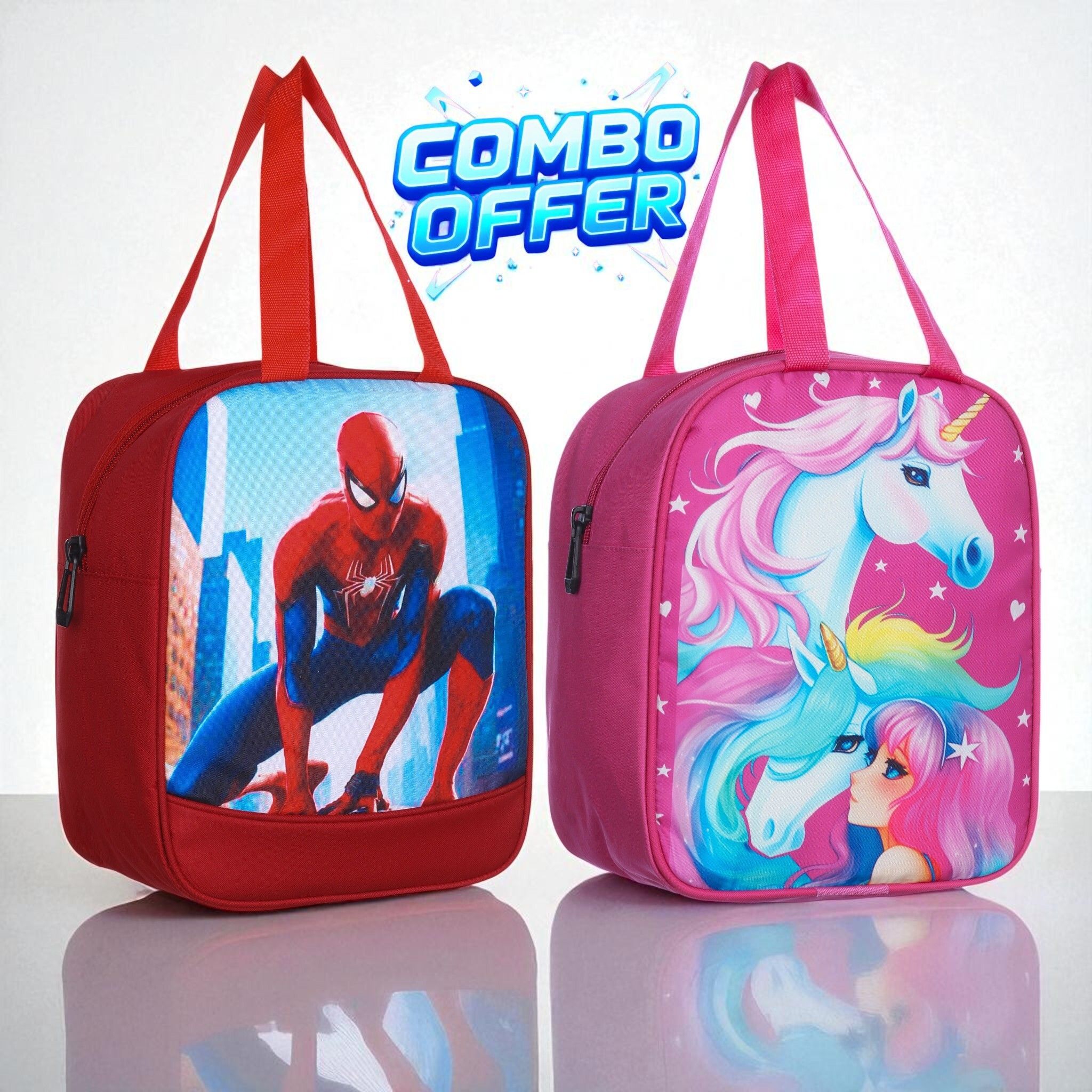 vogstyle Kids Lunch Bag Combo – Spiderman & Unicorn Design, Lightweight Waterproof Lunch Bag-picture-35