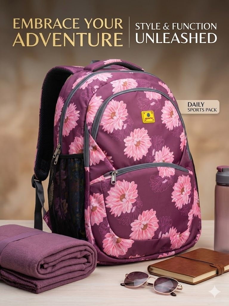 Women & Girls Floral Print 30 L Backpack For School,College & Travel Bag Waterproof Backpack-image-35