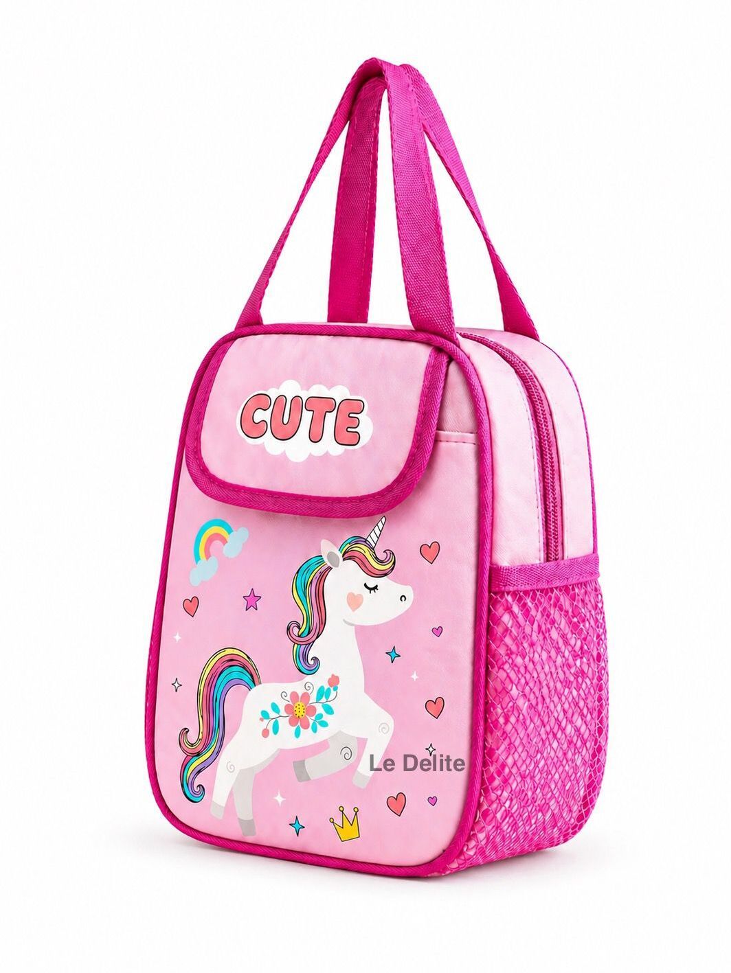 le delite Cute Unicorn Kids Lunch Bag Insulated Leakproof with Bottle Holder & Pocket Waterproof Lunch Bag-picture-27