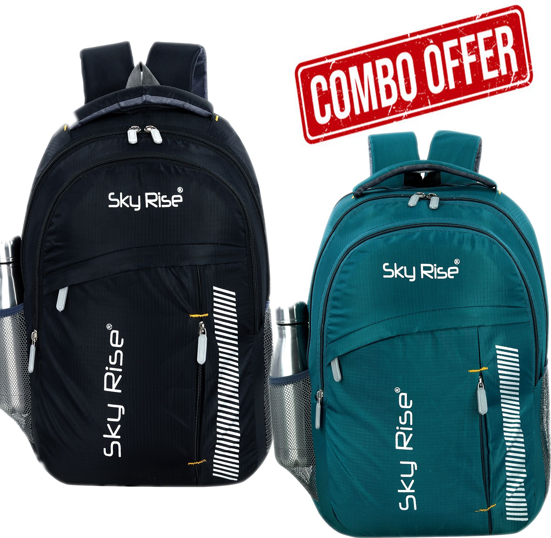 sky rise 34 L Premium Bags (Combo of 2) for Daily Commute of School College Office Waterproof Backpack-picture-24