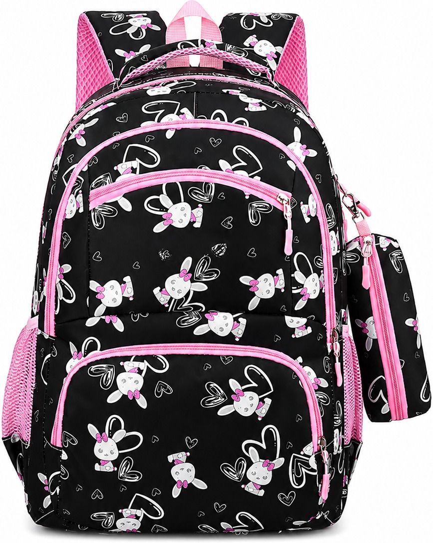 Printed Backpack with Pouch For School college and Travel Waterproof School Bag-image-47