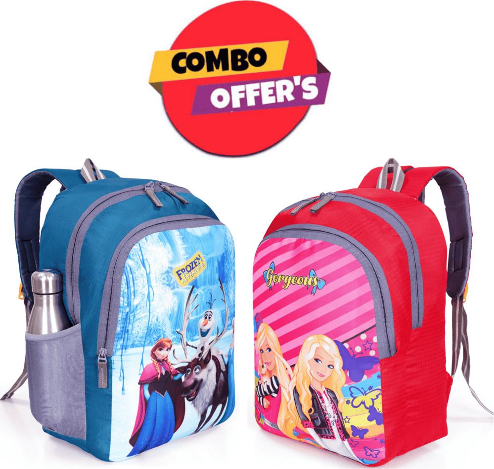 Combo (pack of 2) kids 16X11 for nursery/Lkg/Ukg lightweight Waterproof School Bag-image-2