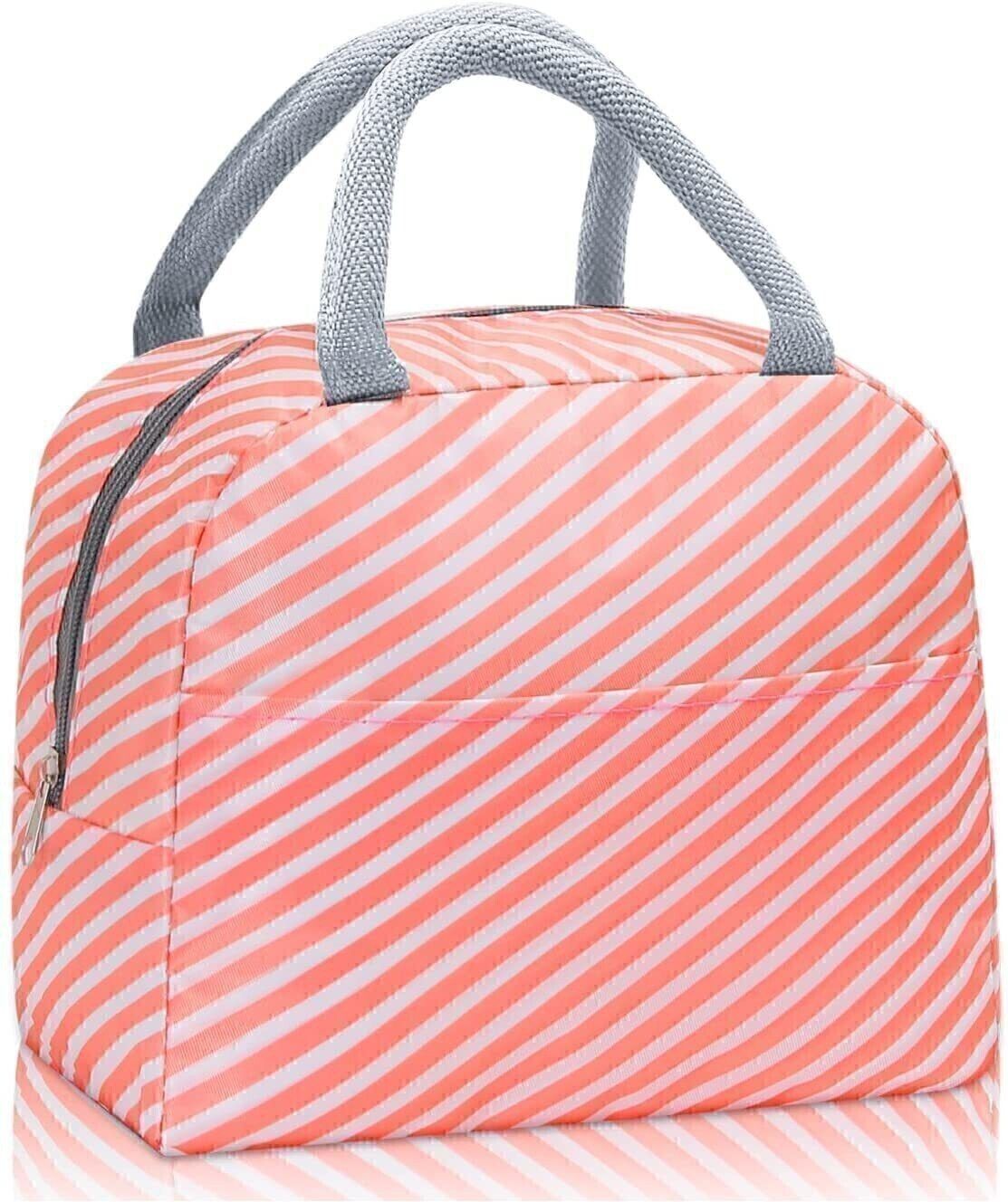 baoer Lunch Bag for Women, Stripe Thermal Leak Proof Tote Cooler Bag Box Waterproof Lunch Bag-picture-40