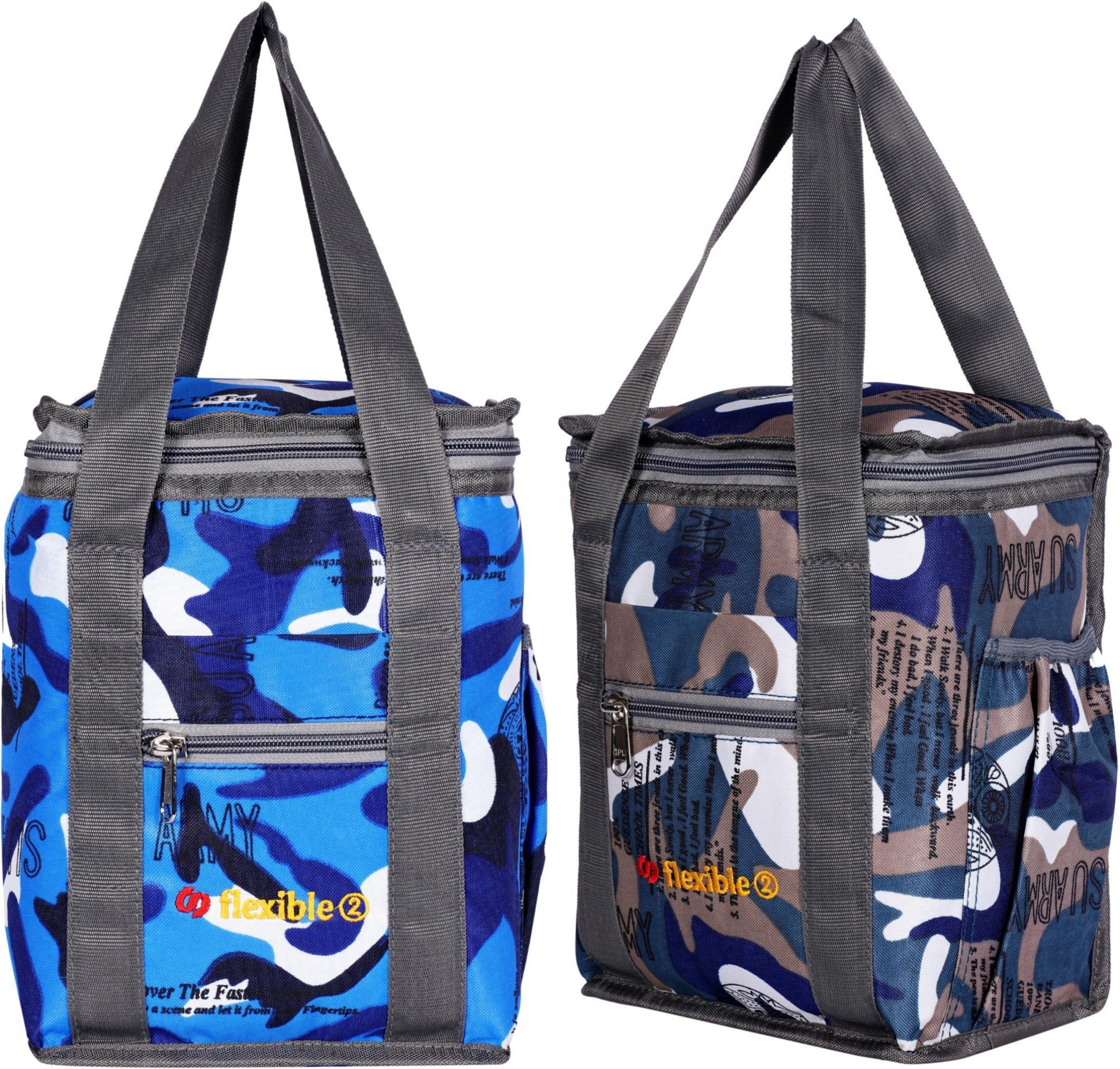 branded premium quality hand lunch bag medium size combo(pack of 2)for both men and women for office,picnic,school or college (Dark blue,blue/10L) Waterproof Lunch Bag-image-44