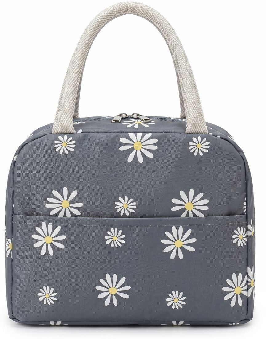 Portable and Reusable Insulated Nylon Lunch Bags Women Carrying Printed Waterproof Lunch Bag-image-49