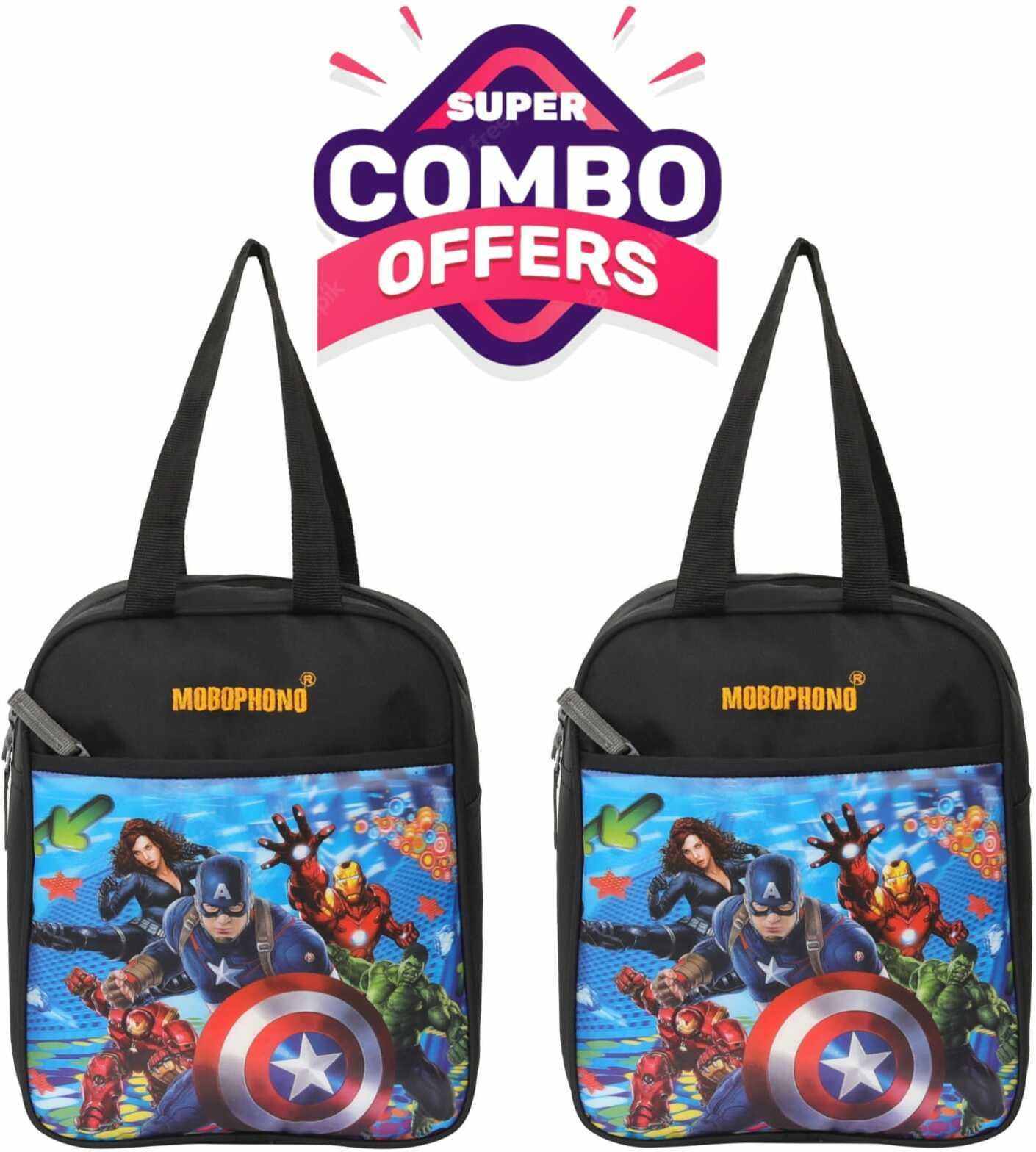 Combo pack of 2 LTIFFIN BAG Waterproof Avengers Lunch Bag ( BLACK ) Waterproof Lunch Bag-image-38