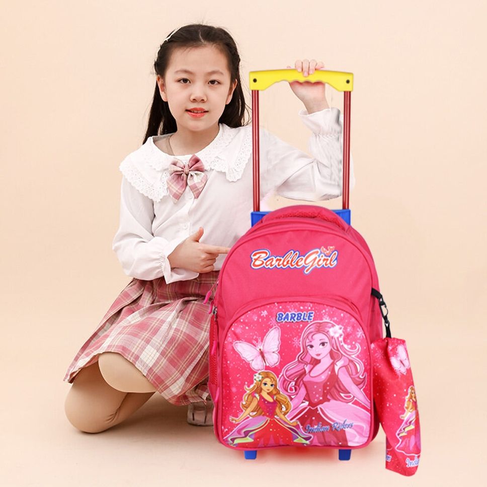 indian riders BARBEE Girl School Kids Bag 18 Inches- Queen Pink School Trolley bag ( 25 L) Waterproof Trolley-picture-14