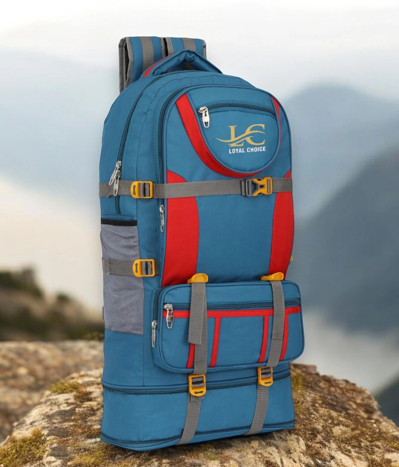 New Trekking bag Rucksack bag Rucksack Waterproof Backpack 60 L (SKY BLUE) Waterproof Backpack-image-10