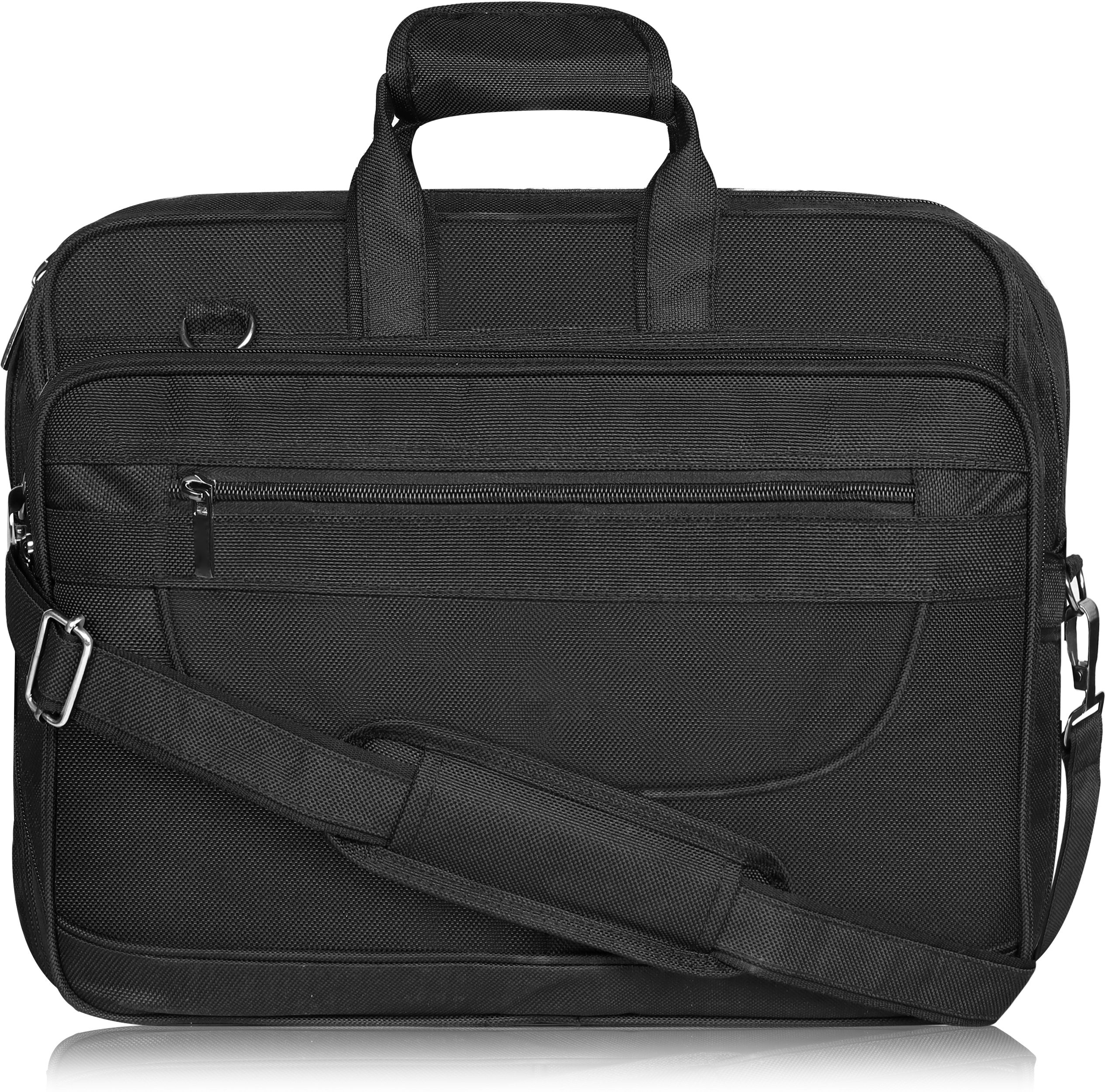 Black Color Linen fabric 28L Big Size Office Laptop Bag For Men BG80 Waterproof Messenger Bag-image-42