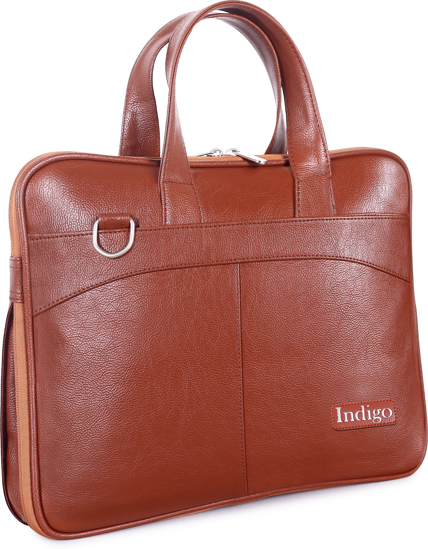indigo bags Pebbled Texture Leather Laptop Messenger Bag With Organizer | Tan Waterproof Messenger Bag-picture-19