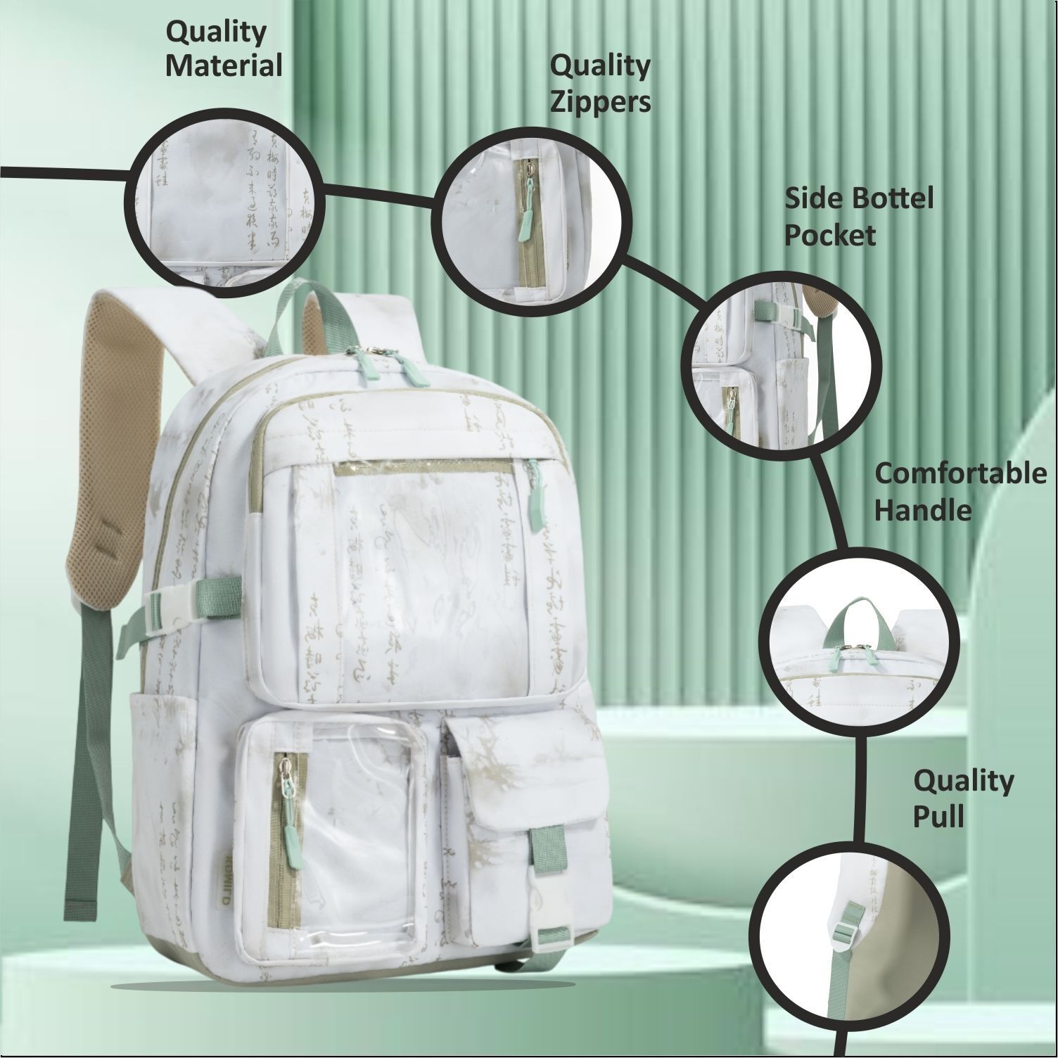 SB289_01 Japanese Style Korean Unisex School College Casual Laptop Backpack Bag Waterproof School Bag-image-26