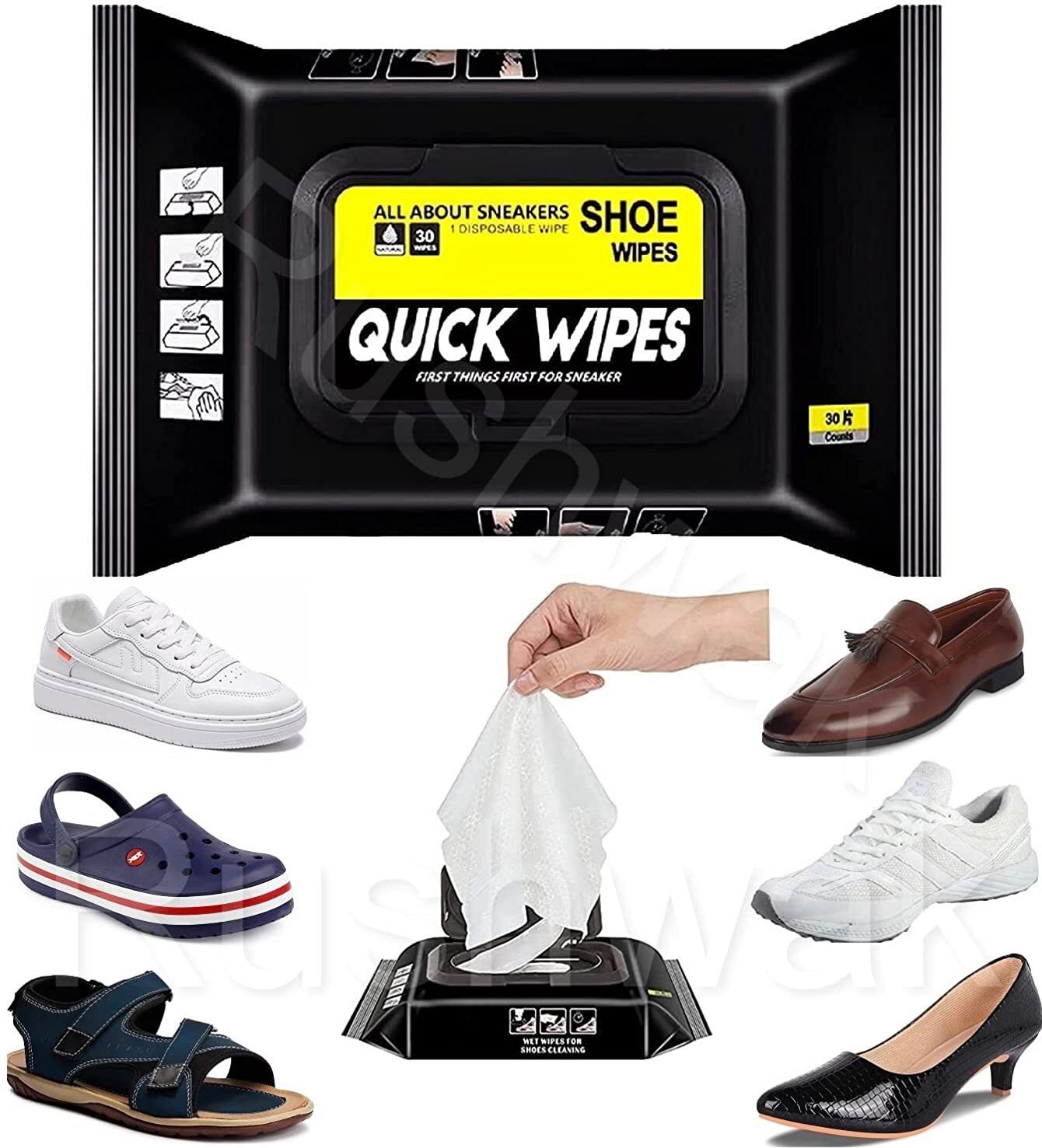 honch Sneaker Wipes Shoe Instant Cleaner for Quick Remove Dirt Stain Cleaning Kit Dry Cotton Cleaning Cloth-picture-28