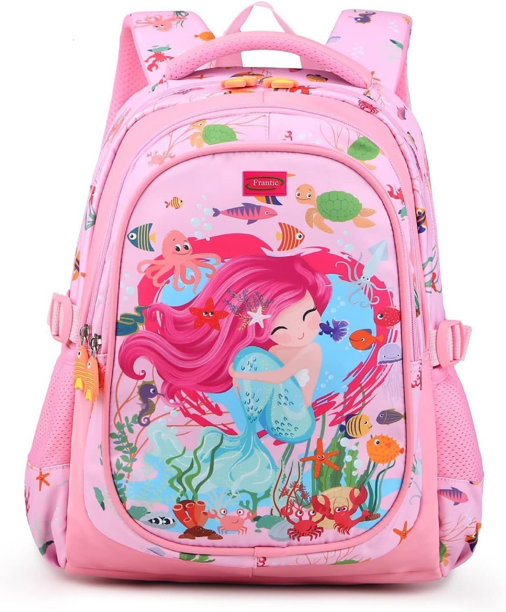 Printed Kids School Bag for Daily Use(RR_Pink_Mermaid_25_S Waterproof Backpack-image-30