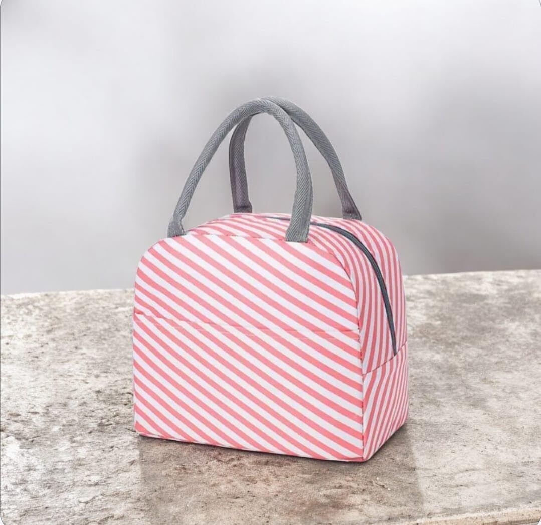 Lunch Bag Insulated Canvas Tote Travel Tiffin Bag Waterproof Lunch Bag