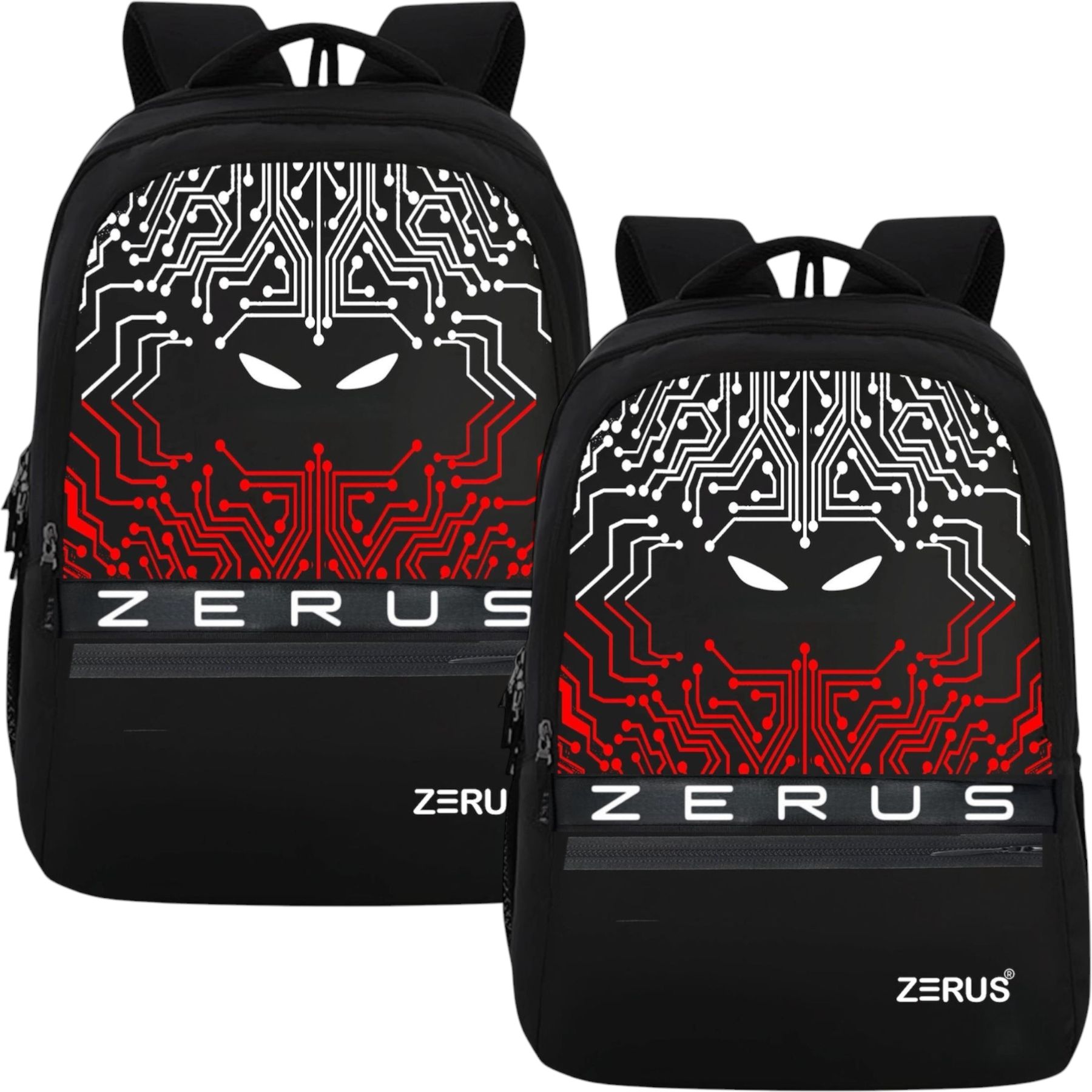 Black Hacker Print Backpack Combo for Boys & Girls School Travel Daily Use Waterproof Backpack-image-33
