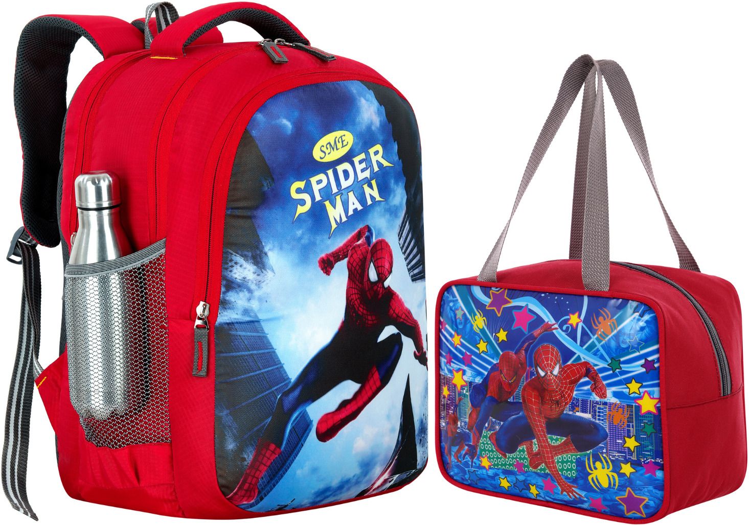 Spiderman 1st/2nd/3rd/4th & 5th class Lunch Bag Free for Boys &Girls Waterproof School Bag-image-20