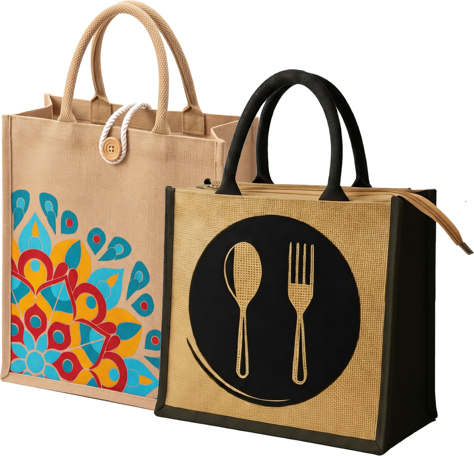Natural Jute Lunch Bag + Mandala Bag Combo (Pack of 2) Lunch Bag-image-21