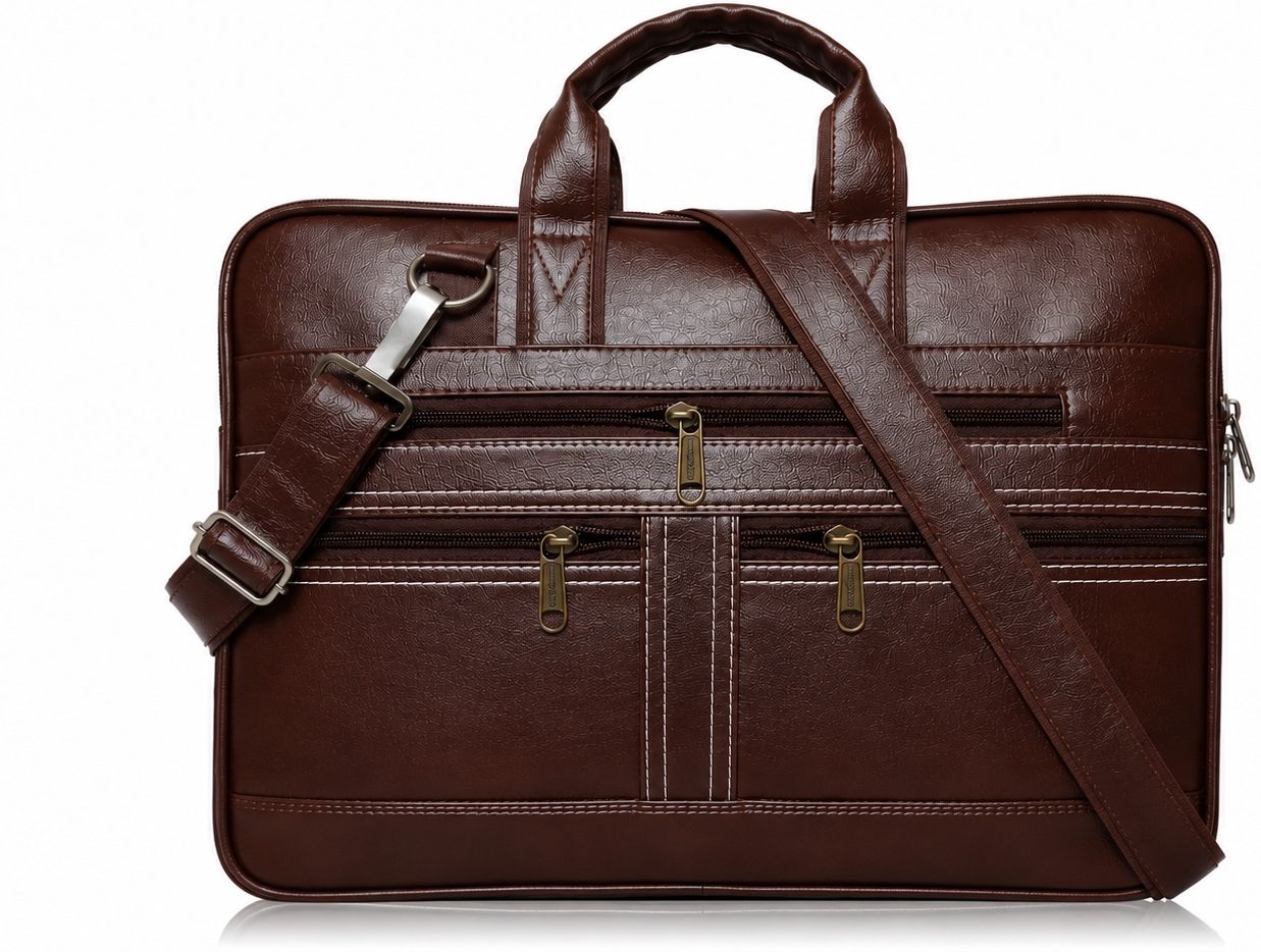 Classic Brown Laptop Office Messenger Bag Waterproof Messenger Bag-image-28