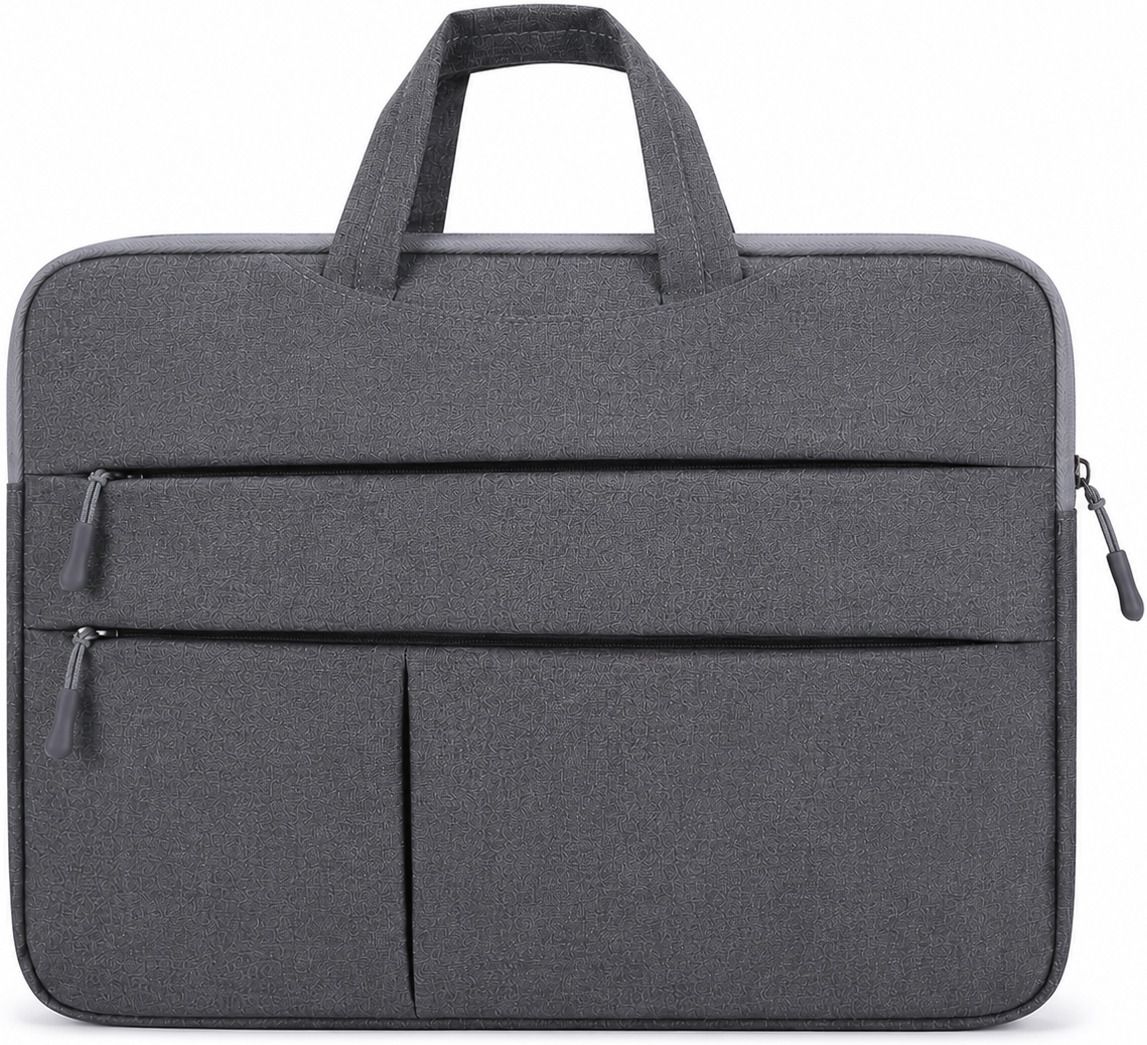 Grey 15.6 Inch Laptop Briefcase with Trolley Strap Hidden Pocket Laptop Sleeve/Cover-image-4