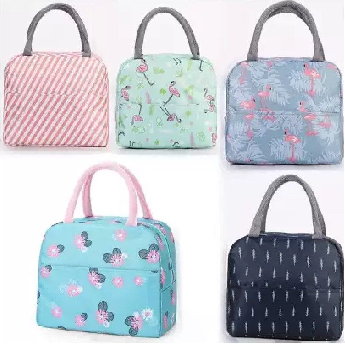 Lunch Box Portable Insulated Canvas Lunch ( Multicolor ) Bag Waterproof Lunch Bag-image-3