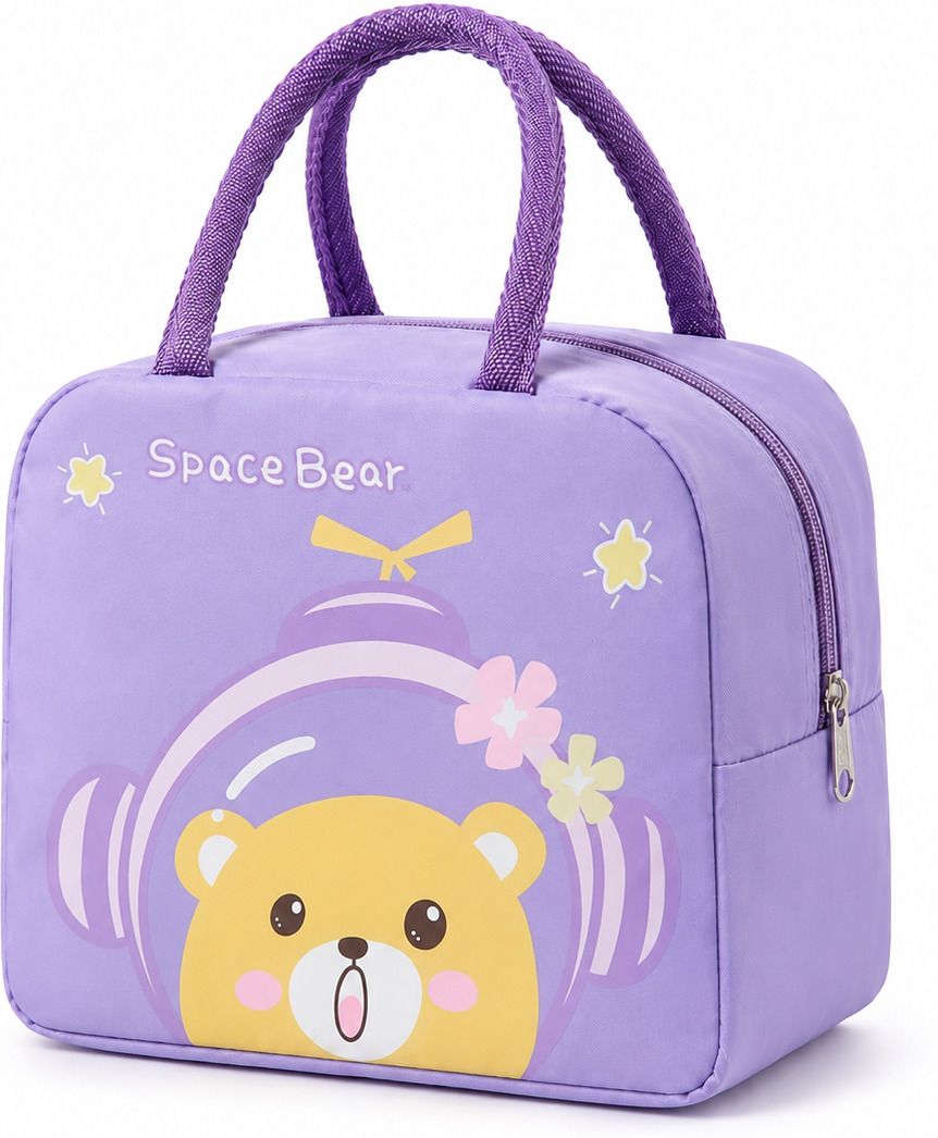 Simple Style Lavender Space Design Insulated Lunch Bag for Keep Meals Fresh Cute Waterproof Lunch Bag-image-28
