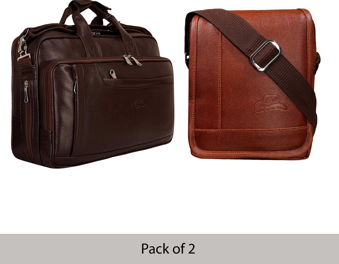 leatherworld Combo Laptop Bag With Sling Bag Waterproof Messenger Bag-picture-37