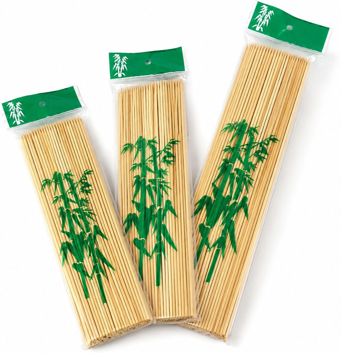 240 PCS Bamboo Skewers Set (6, 8 & 10 Inch) | Wooden BBQ Sticks for Grilling Disposable Bamboo Fruit Fork, Salad Fork Set-image-49