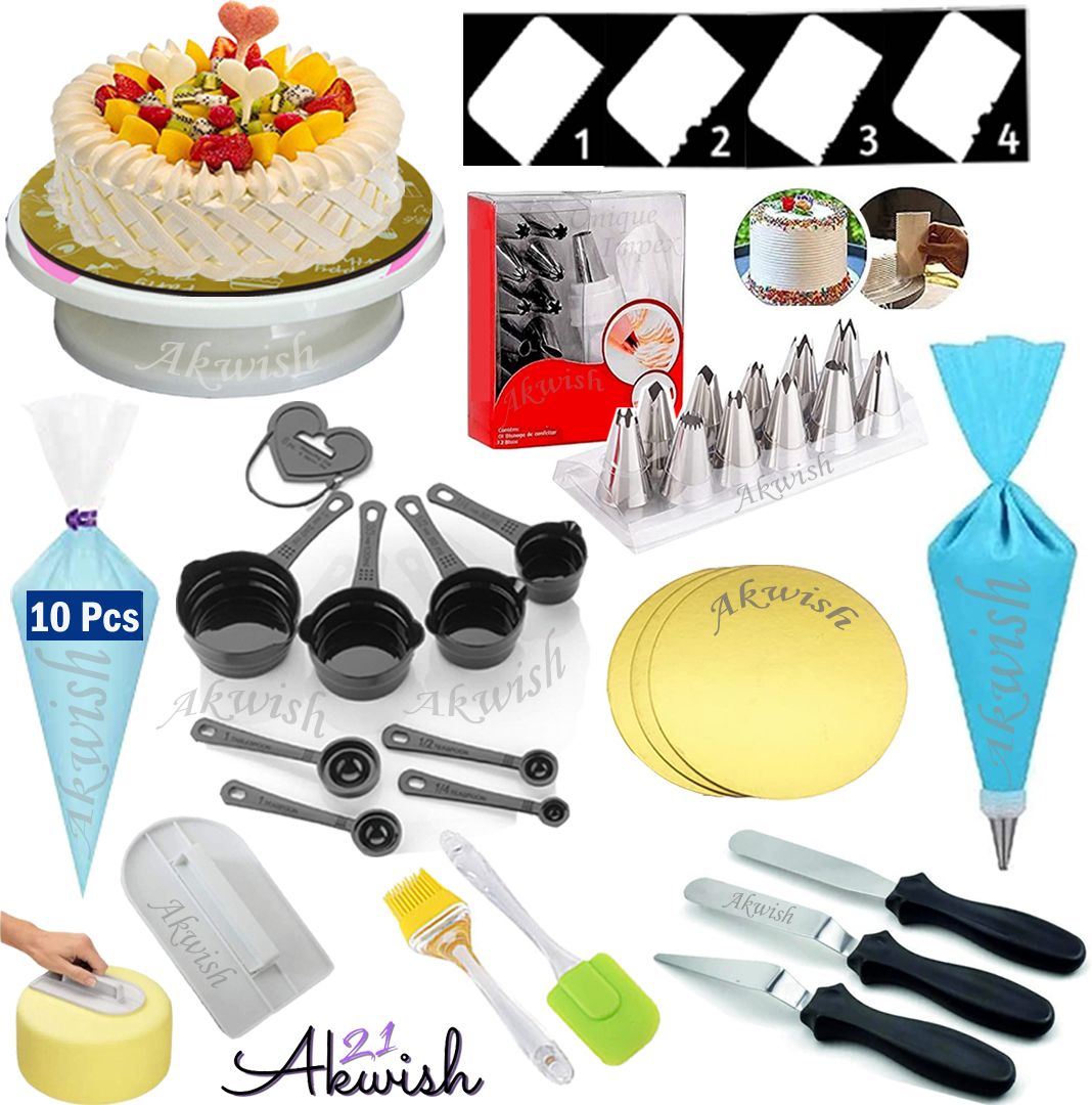 akwish Cake baking set + cake making materials + cake decorating items + cake tools + Kitchen Tool Set-picture-35