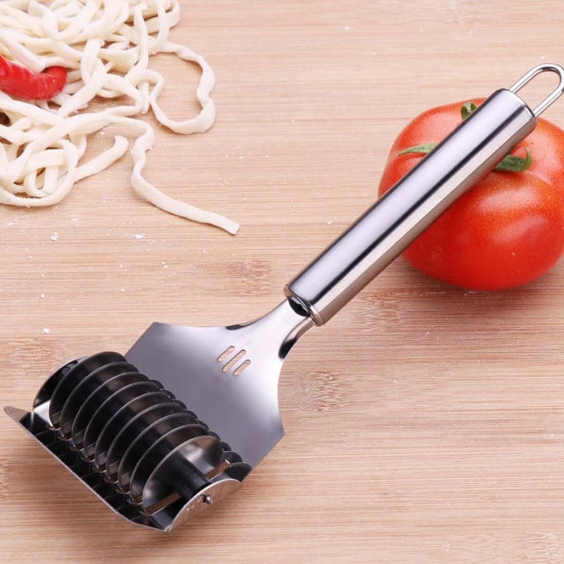 neplock Stainless Steel Dough Lattice Roller Spaghetti and Pasta Maker-picture-46