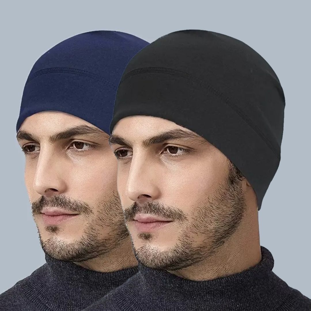 Black, Blue Helmet Skull Cap for Men & Women-image-24
