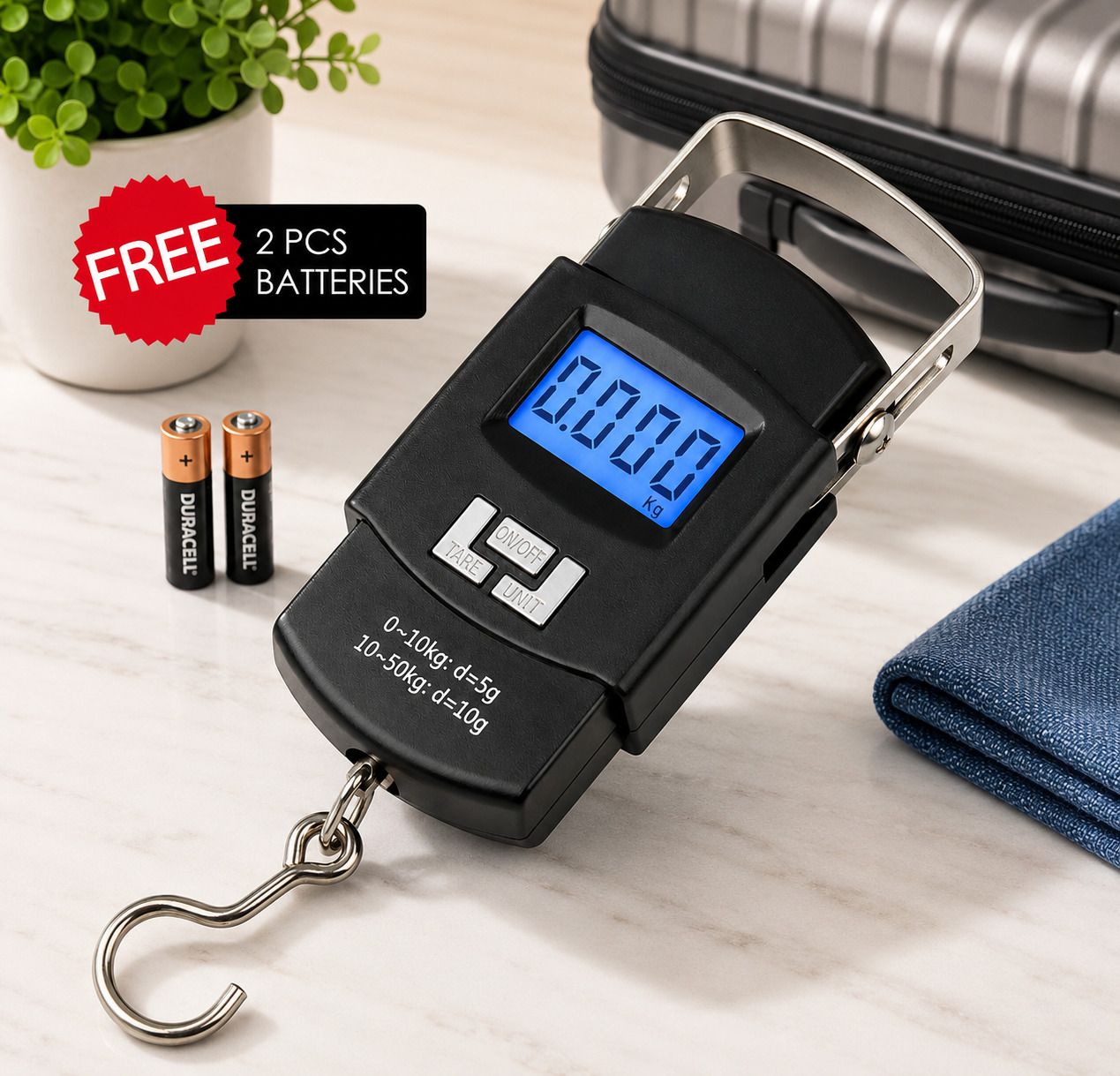 bebloom Digital Hanging Weight Machine 50Kg Strong Metal Hook & LCD Display Balance Scale-picture-47