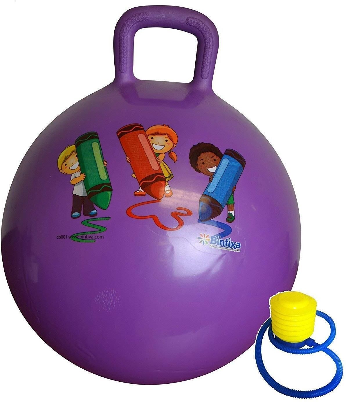 Kid Inflatable Hop Ball with Pump Handle Space Hopper Bounce Toy Fun Ride-on Toy 120 Ball Hopper-image-23