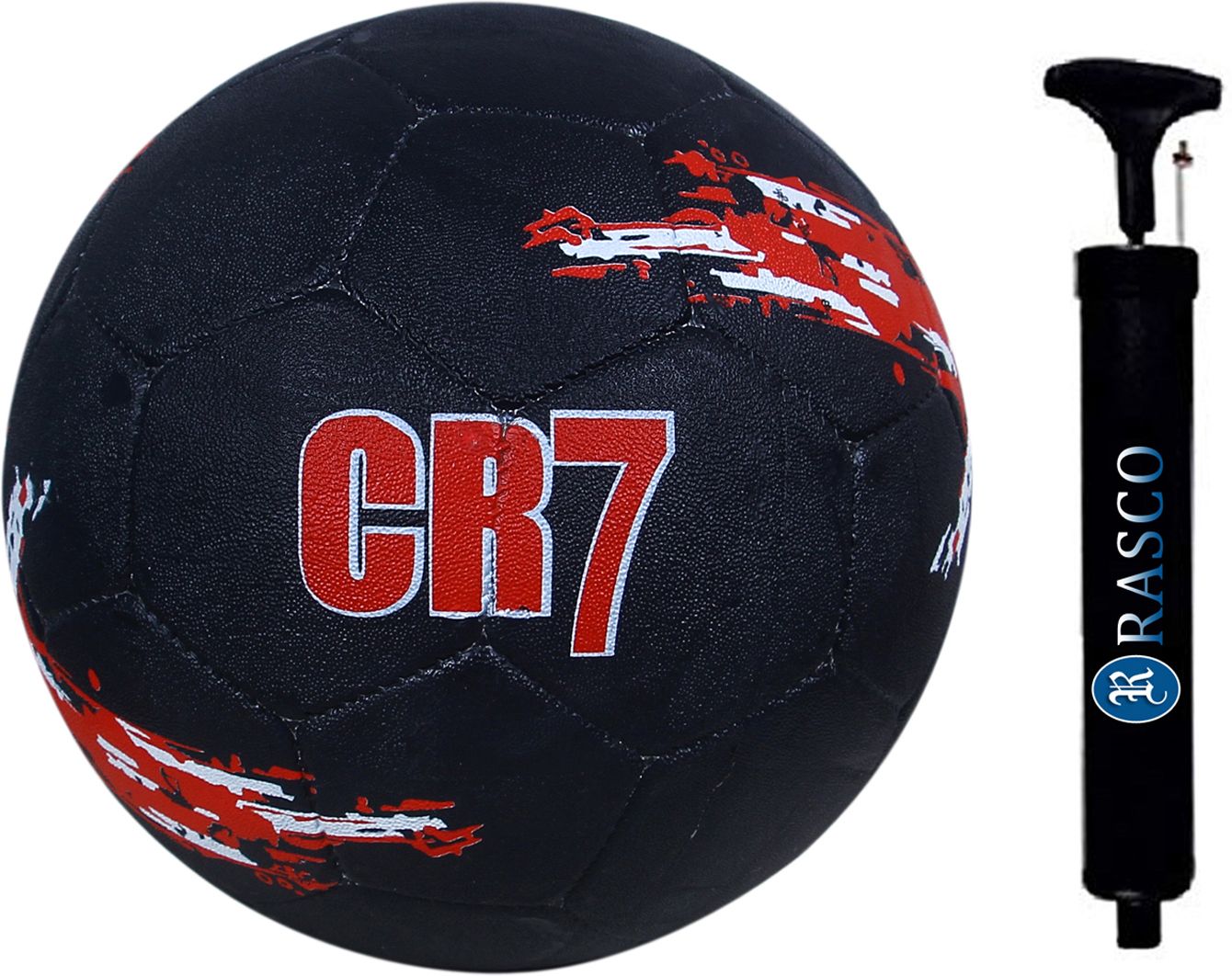 MOULDED RUBBER CR7 RED WITH PUMP Football - Size: 5
