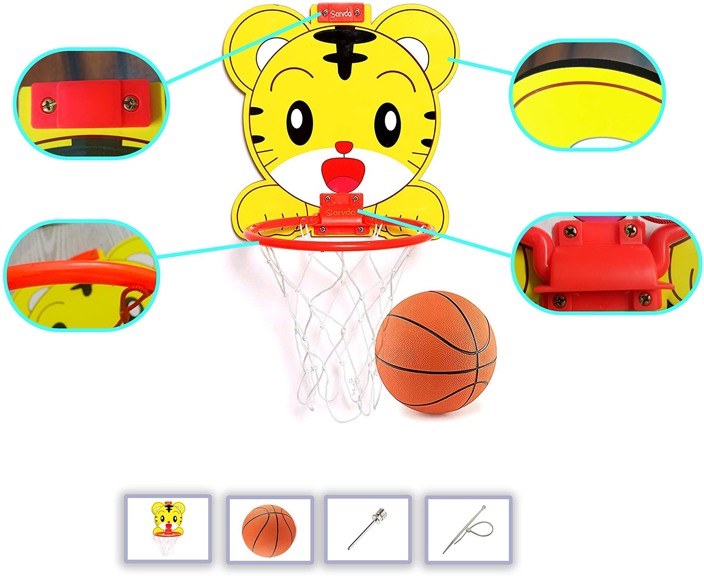 Basket Balls for Kids, Indoor and Outdoor Game Basketball Net Ring Return Gift Basketball - Size: 1-image-34
