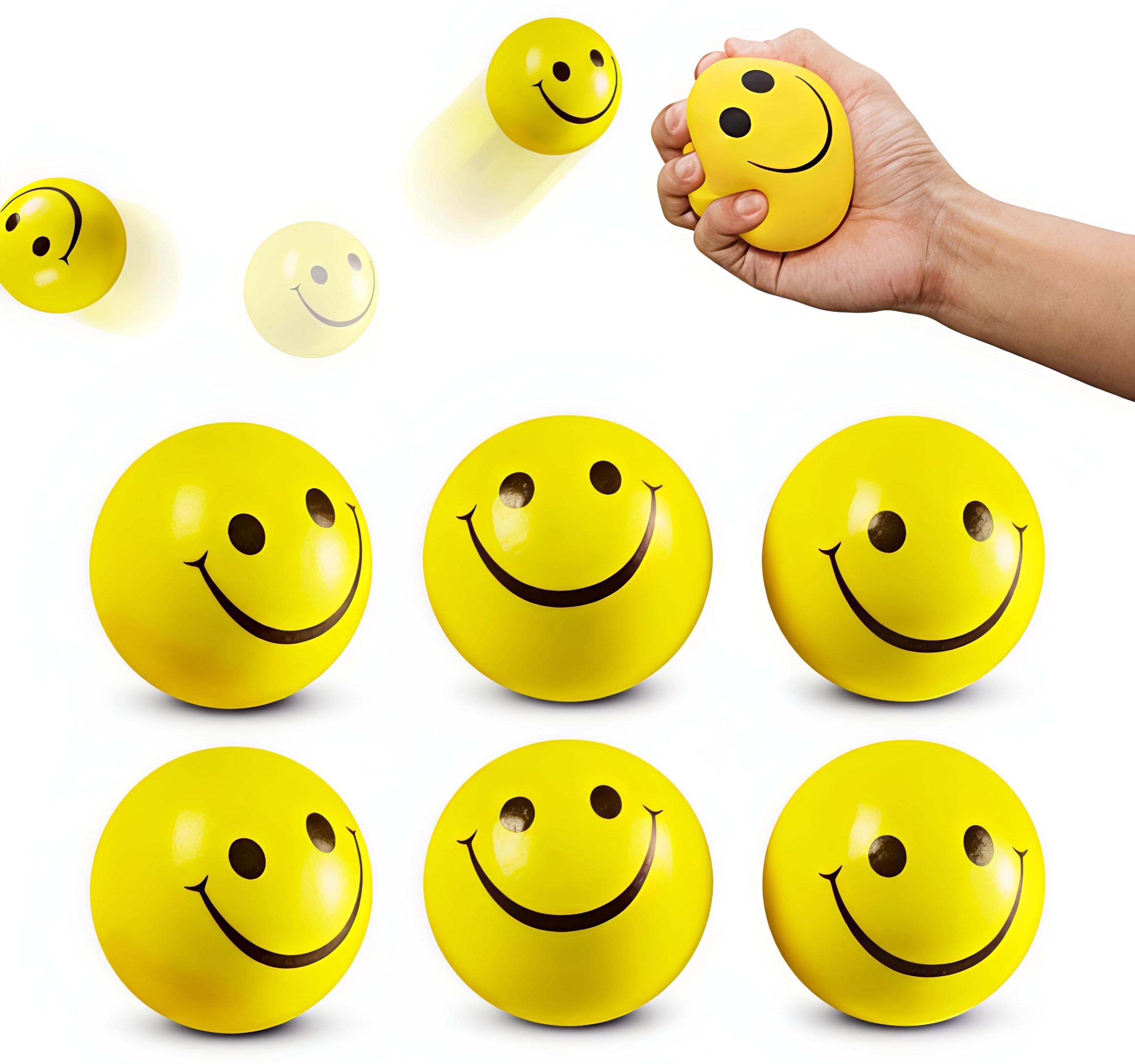 buy unique Smiley Face Stress Relief Squeeze Soft Ball Anti-Stress Toy for Kids Pack of 6 Squash Ball-picture-10