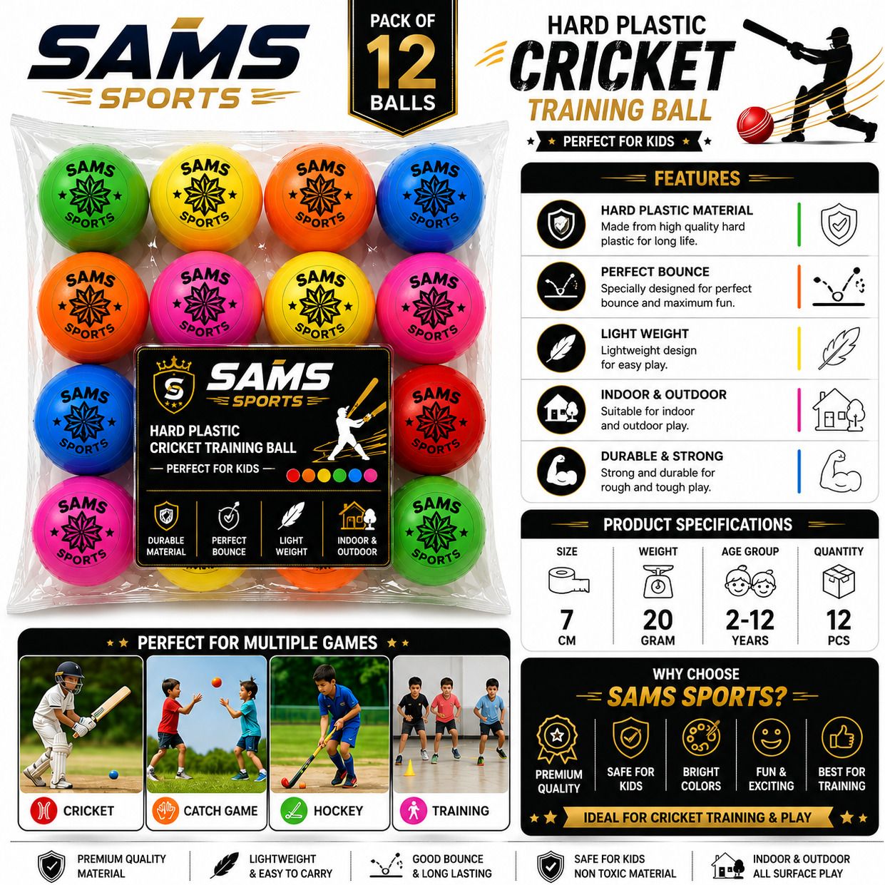 Solid Plastics Hockey Cricket Throwing Ball Size 7 cm Waight 20 gm Pool Ball-image-19