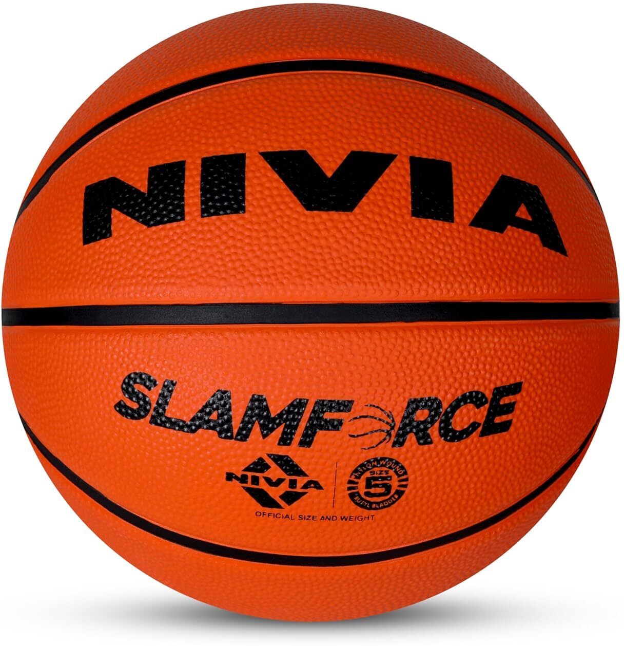nivia Slamforce 8 Panels Molded Durable Rubber Basketball - Size: 5-picture-12