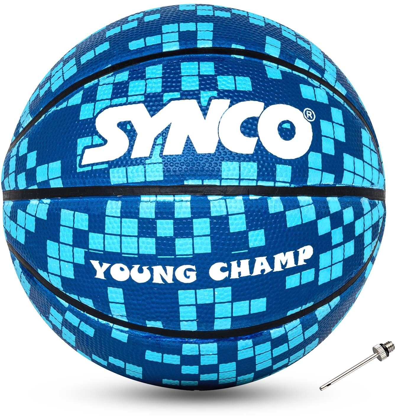 synco Young Champ Series | Basketball for Kids age 4-8 years | Soft Rubberised | Blue Basketball - Size: 3-picture-43