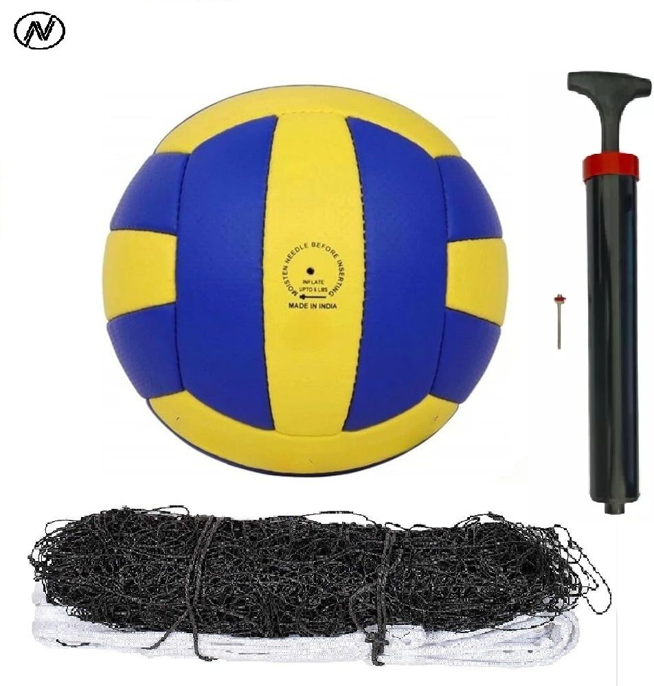 nivonsports Synthetic PC8 Volleyball with pump and net Volleyball - Size: 4-picture-23