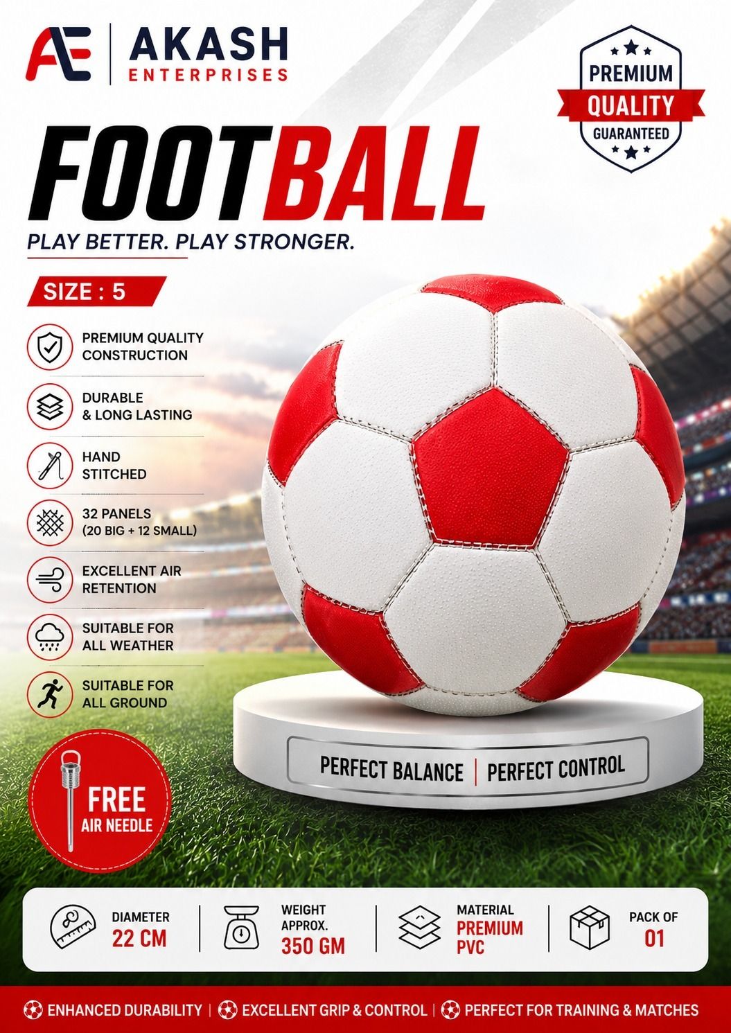 RED & WHITE 0002 Football - Size: 5-image-36